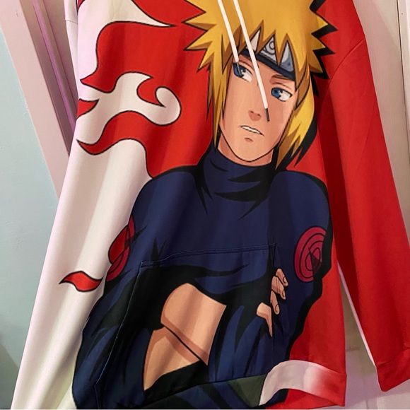 minato uzumaki naruto anime hoodie NWOT lightweight - Picture 4 of 6